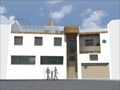 Alzado principal de la vivienda