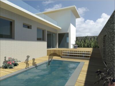 Espacio dedicado a piscina y recreo.